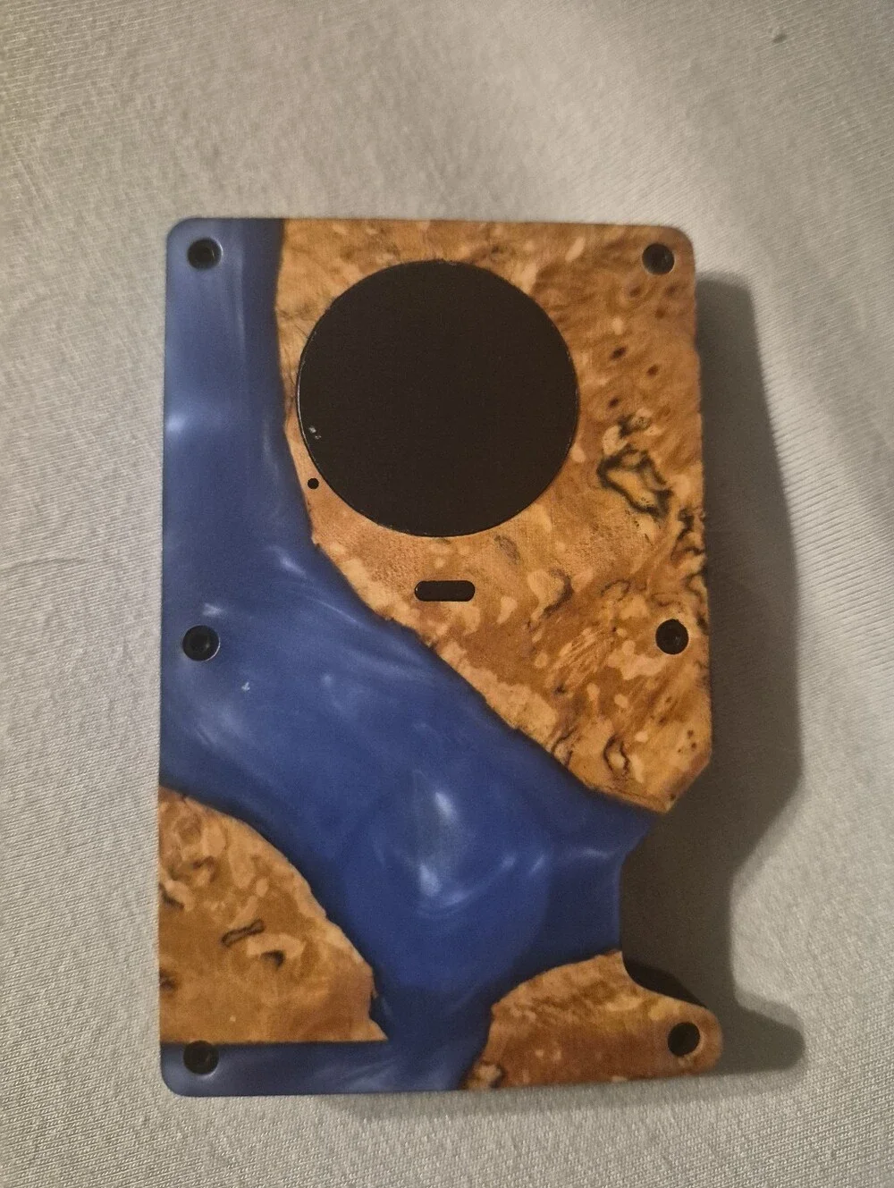 Avant Wood Men's Wood & Blue Resin Slim Wallet